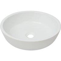 vidaXL Basin Round Ceramic White 42x12 cm, White