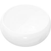 vidaXL Basin Round Ceramic White 40x15 cm, White