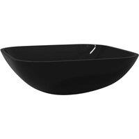 vidaXL Basin Glass 42x42x14 cm Black, Black