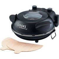 Cooks Professional Authentic Stone Baked Pizza Maker Oven Black, Black