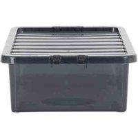 Wham Crystal Tint Smoke 45L Storage Box & Lid 5 pack, Black