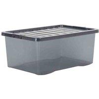 Wham Crystal Tint Smoke 80L Storage Box & Lid 2 pack, Black