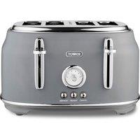 Tower Renaissance 4 Slice Toaster - Grey, Grey