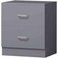 Fwstyle Tunis 2 Drawer Bedside Table Matt Grey