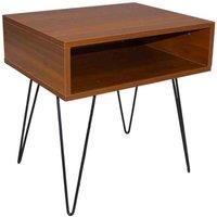 Fwstyle 1 Shelf Side Table Wood Effect Walnut Hair Pin Legs