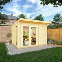 Mercia 3m x 3m Insulated Garden Room with Side Shed (with FREE Installation), Brown