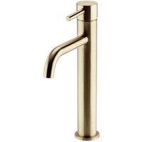 KVIT Ottone Hi-Rise Mono Basin Mixer Tap - Brushed Brass