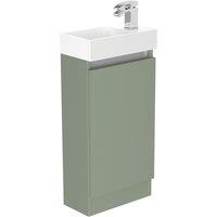 Newland 400mm Single Door Ceramic Basin Unit - Sage Green, Green