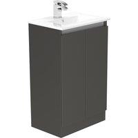 Newland 500mm Double Door Ceramic Basin Unit - Midnight Mist, Blue