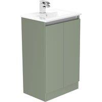 Newland 500mm Double Door Ceramic Basin Unit - Sage Green, Green