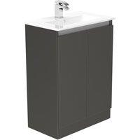 Newland 600mm Double Door Ceramic Basin Unit - Midnight Mist, Blue