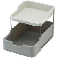 Joseph Joseph Duo 2 Tier Cupboard Organiser with Drawer - Grey, Grey