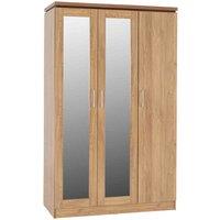 Seconique Charles 3 Door All Hanging Wardrobe - Oak Effect Veneer, Brown