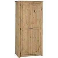 Seconique Panama 2 Door Wardrobe - Natural Wax, Brown
