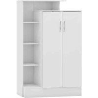 Seconique Nevada Petite Open Shelf Wardrobe - White Gloss, White