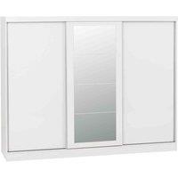 Seconique Nevada 3 Door Slider Wardrobe - White Gloss, White