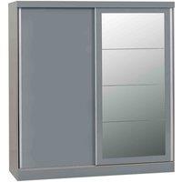 Seconique Nevada 2 Door Slider Wardrobe - Grey Gloss, Grey