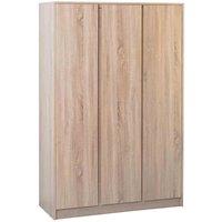 Seconique Malvern 3 Door Wardrobe - Sonoma Oak Effect, Brown