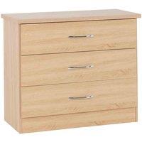 Seconique Nevada 3 Drawer Chest - Sonoma Oak Effect