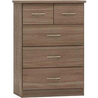 Seconique Nevada 3 2 Drawer Chest - Rustic Oak Effect, Brown