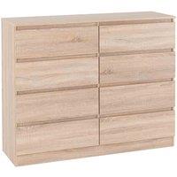 Seconique Malvern 8 Drawer Chest - Sonoma Oak Effect