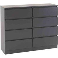 Seconique Malvern 8 Drawer Chest - Grey, Grey