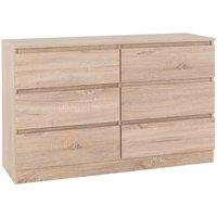 Seconique Malvern 6 Drawer Chest - Sonoma Oak Effect