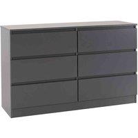 Seconique Malvern 6 Drawer Chest - Grey