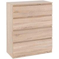 Seconique Malvern 4 Drawer Chest - Sonoma Oak Effect, Brown