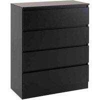 Seconique Malvern 4 Drawer Chest - Black, Black