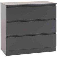 Seconique Malvern 3 Drawer Chest - Grey, Grey