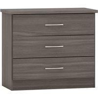 Seconique Nevada 3 Drawer Chest - Black Wood Grain, Black