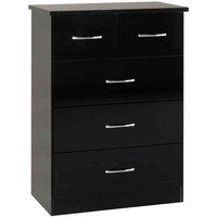 Seconique Nevada 3 2 Drawer Chest - Black Gloss, Black
