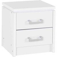 Seconique Charles 2 Drawer Bedside - White, White