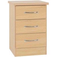 Seconique Nevada 3 Drawer Bedside - Sonoma Oak Effect, Brown