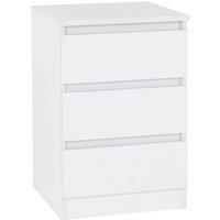 Seconique Malvern 3 Drawer Bedside - White, White