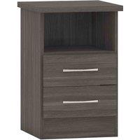Seconique Nevada 2 Drawer Bedside - Black Wood Grain, Black