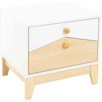 Seconique Cody 2 Drawer Bedside - White Pine Effect, Multi