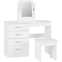 Seconique Nevada Dressing Table Set - White Gloss, White