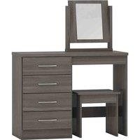 Seconique Nevada Dressing Table Set - Black Wood Grain, Black