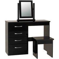 Seconique Nevada Dressing Table Set - Black Gloss, Black
