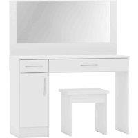 Seconique Nevada Vanity Dressing Table Set - White Gloss, White