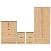 Seconique Nevada 2 Door 1 Drawer Wardrobe Bedroom Set - Sonoma Oak Effect, Brown