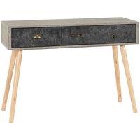 Seconique Nordic 3 Drawer Occasional Table - Grey Charcoal Concrete Effect, Grey