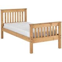 Seconique Monaco 3' High End Bed - Distressed Waxed Pine, Brown