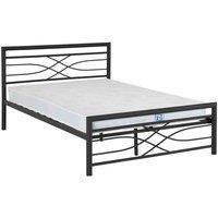 Seconique Kelly 4'6inch Bed - Black, Black