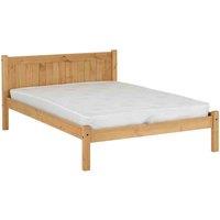 Seconique Maya 4'6inch Bed - Distressed Waxed Pine, Brown