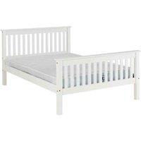 Seconique Monaco 4'6inch High End Bed - White, White