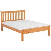 Seconique Monaco 4'6inch Low End Bed - Antique Pine, Brown