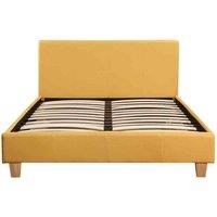 Seconique Prado 4'6inch Bed - Mustard Fabric, Yellow